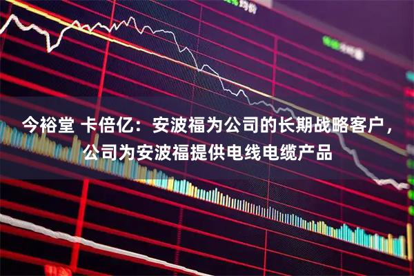 今裕堂 卡倍亿：安波福为公司的长期战略客户，公司为安波福提供电线电缆产品
